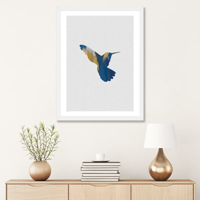 Colibri bleu et jaune II - impression d'art graphique