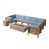 Teak Frame / Blue Cushion