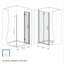 Porte de douche pliante de 33 à 32 po x 72 po, verre trempé de 1/4 po (6 mm), cadre en aluminium chromé, film antidéflagrant