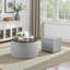 Ensemble de tables basses rondes avec espace de rangement et tabouret pour salon-323682237