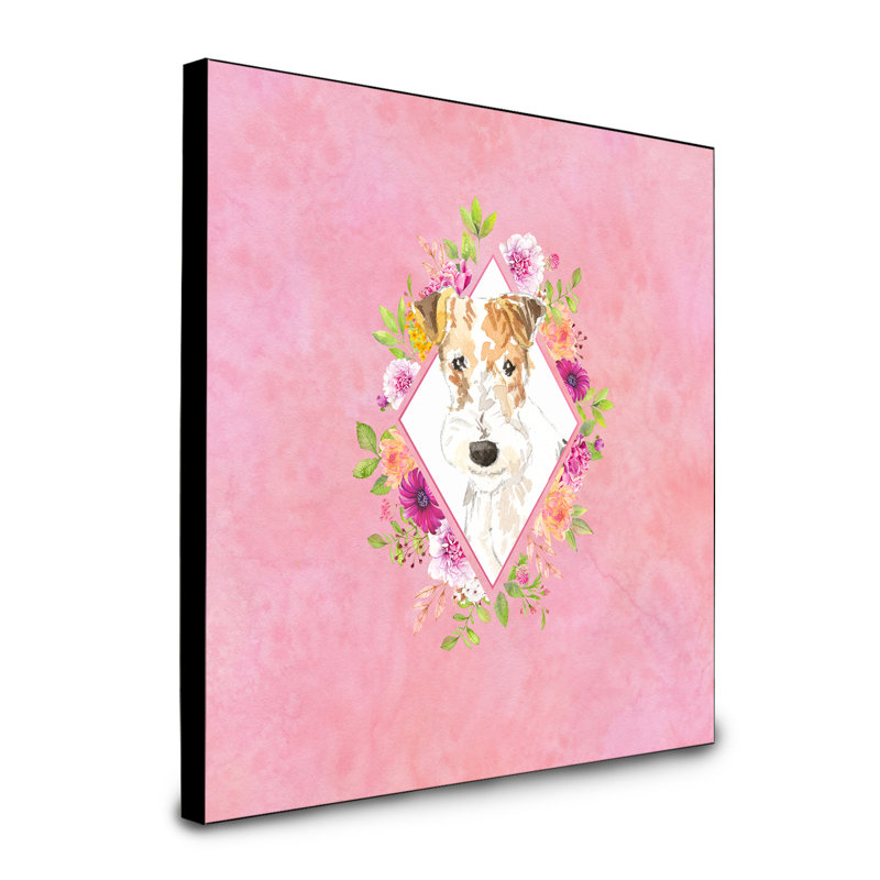 Panneau mural Dollman Flowers, Rose, Fox-terrier