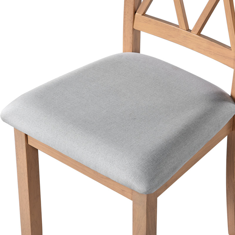 2 chaises de cuisine élégantes 2 pièces - Tissu rembourré avec pieds en bois massif et siège rembourré