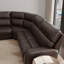 6 modulaires électriques en cuir tabac, appuis-tête, repose-pieds, charge, console multifonctionnelle, salon en forme de L avec porte-gobelets lavables amovibles, brun foncé, espace