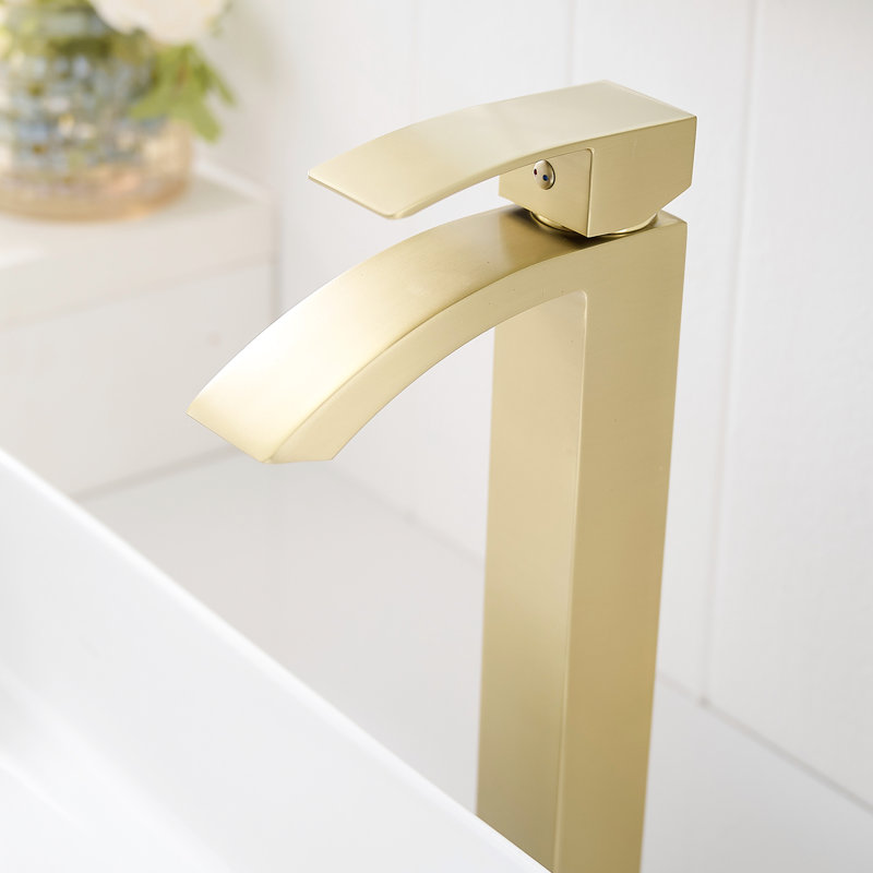 Brushed Gold Side Bathroom Faucet For Lavatory Basin Faucet, Single Hole Sink