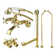 Kingston Brass Vintage Two-Handle 2-Hole Tub Wall Mount Clawfoot Tub Faucet Package with Supply Line, Hand Shower and Tub Drain