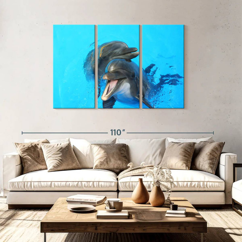 Happy Dolphins, H 48 po x l 74 po
