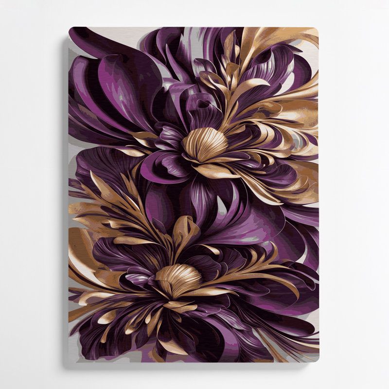 Abstrait floral 94, art mural en métal brun, H 16 po x l 20 po