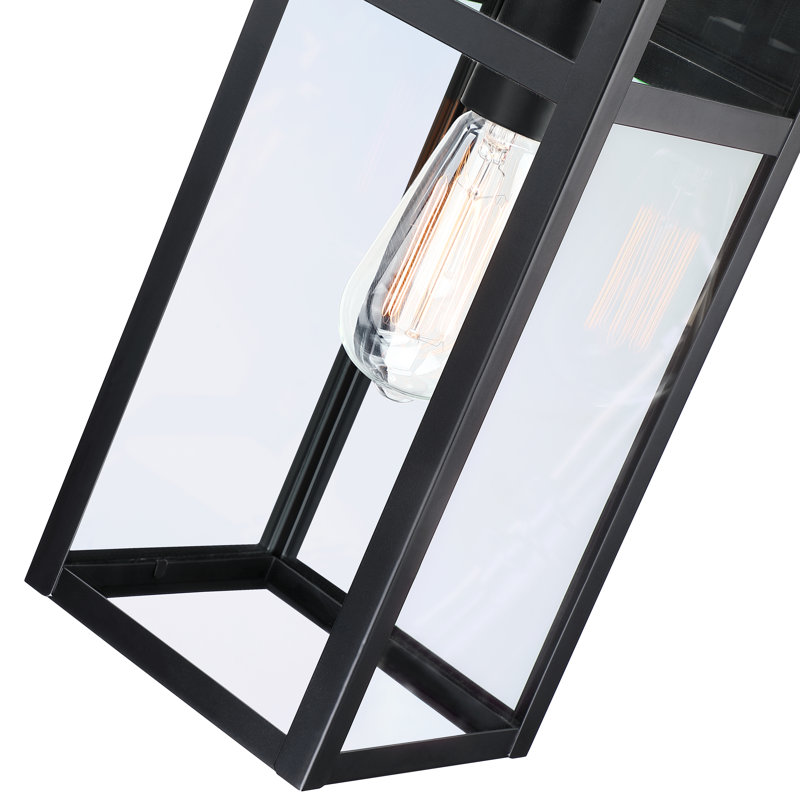 Schock Matte Black Outdoor Wall Lantern with Dusk to Dawn, 45.7cm H x 15.1cm W x 14.6cm D