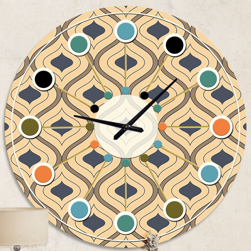 Horloge murale rétro Mid-Century, Moyenne