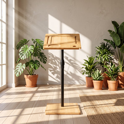Table de bout en forme de C en bambou et en métal YIQiumI l 16,54 po x P 9,84 po x H 30,11 po