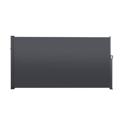 Waterproof Privacy Side Awning - Retractable, . 118.1"X70.9", Dark Grey Patio Screen Waterproof.