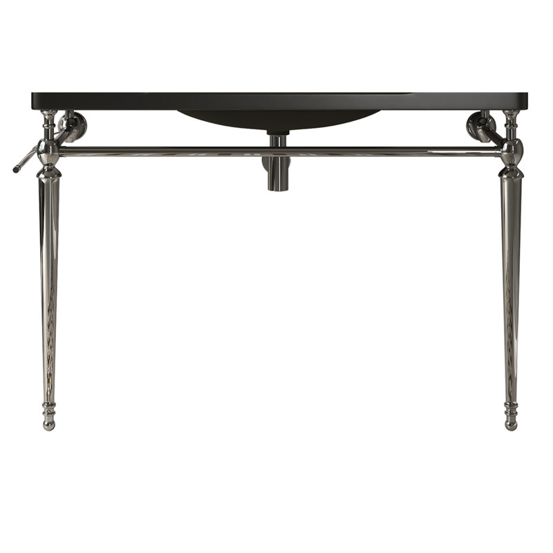 Pied de meuble-lavabo autoportant de 48 po en fer, sans lavabo et robinet, sans couvercle et drain de lavabo, chrome