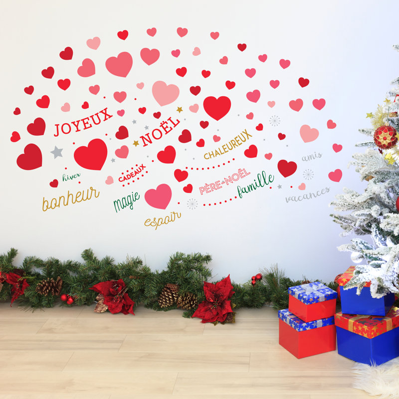 Décalcomanie murale citations françaises italiennes de noël