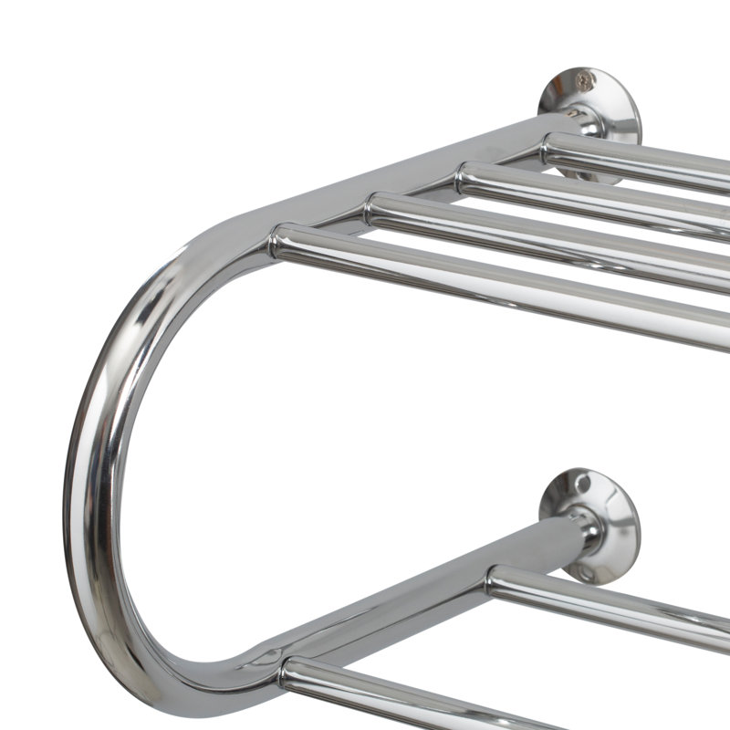 Chrome Wall Mounted Towel Rack with Shelf