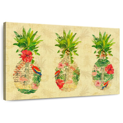 Collage d'ananas tropical triple Yarlin