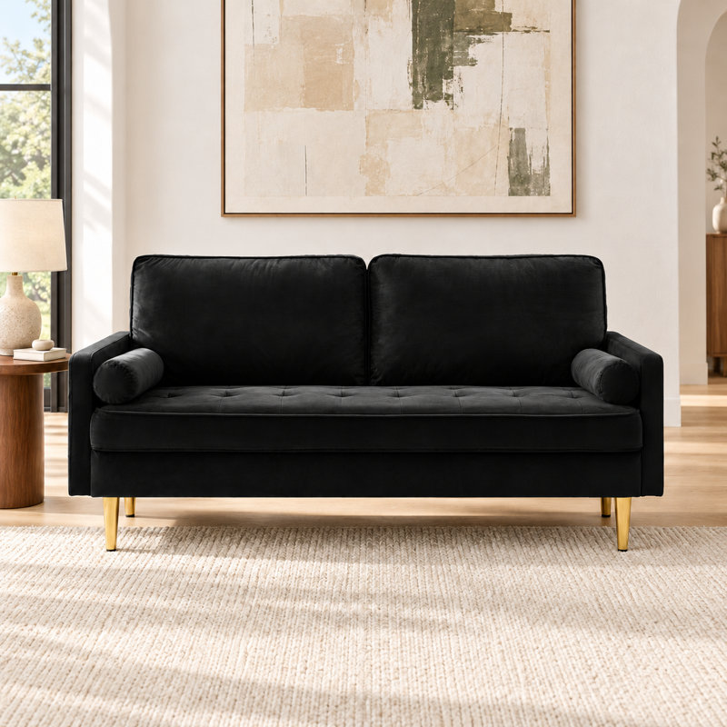 Causeuse de réception Moniet 66,9 po, Black