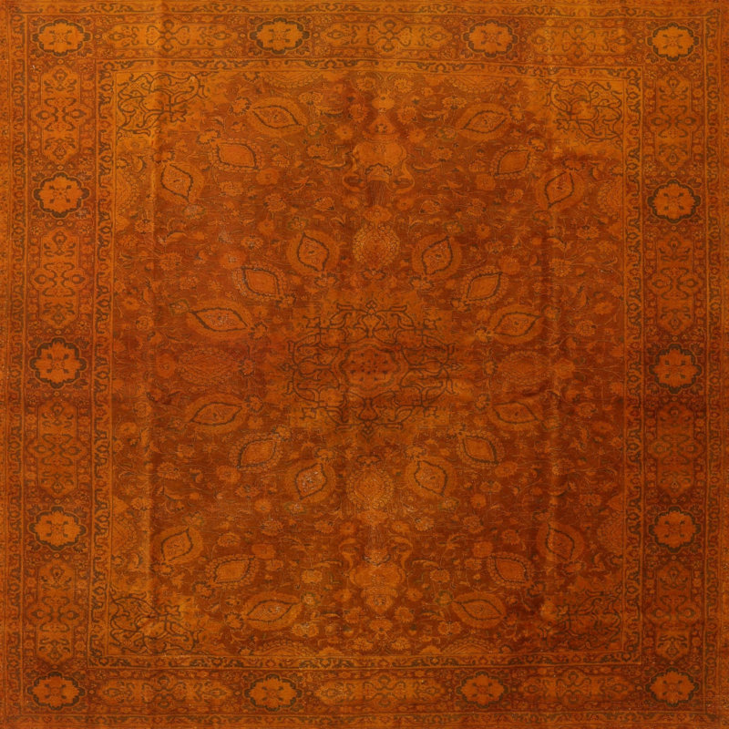 Tapis orange Southwestern Burn, Carré 7 pi