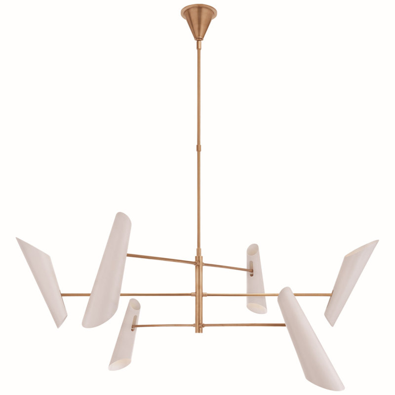 Lustre Dax, Or brossé, Laiton brossé, 22” Width x 18” Height