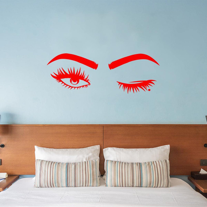 Adhésif décoratif yeux clin d'œil, H 11,5 po x l 30 po, Rouge