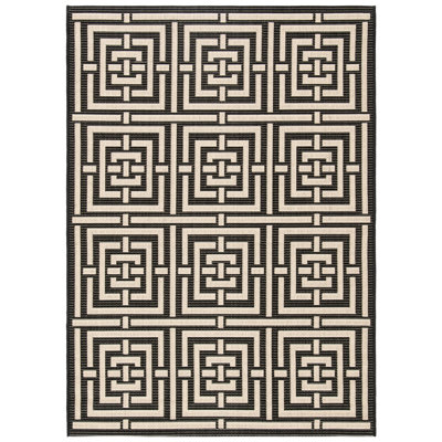 Arneshia Geometric Black/Beige Indoor/Outdoor Area Rug
