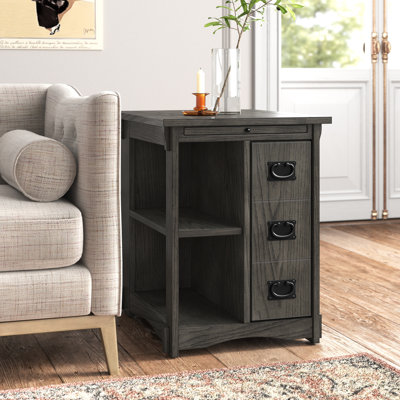 Aaliyah Solid Wood Farmhouse One Shelf One Door End Table