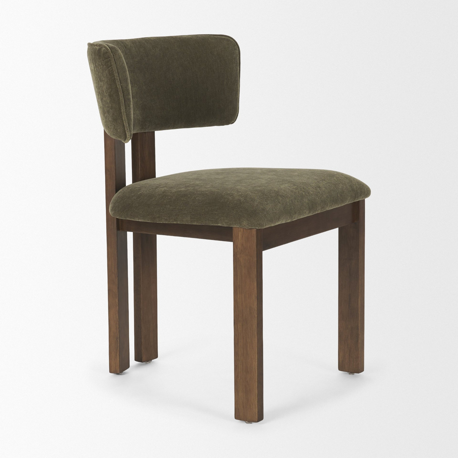 Zira Dining Chair, Olive, Dark Brown
