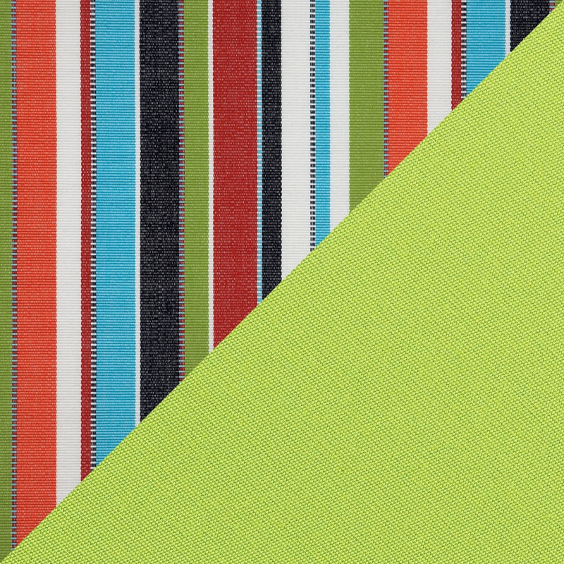 Calvert Striped Outdoor Reversible, 18" x 18", Carousel Confetti Stripe Sunbrella