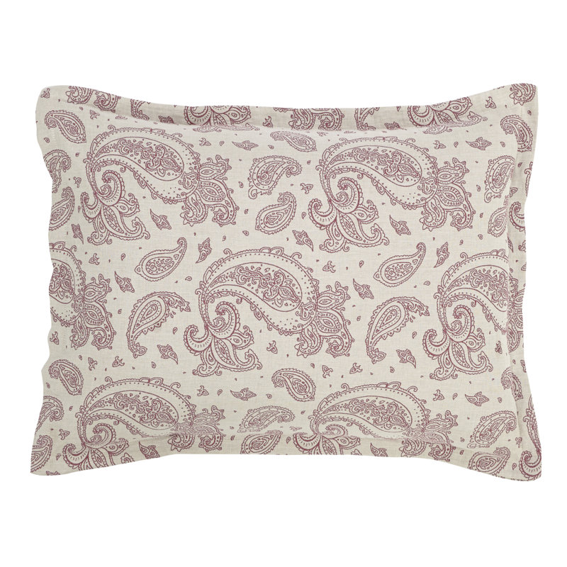 Taie décorative en lin Kensington avec motif cachemire rouge, Standard