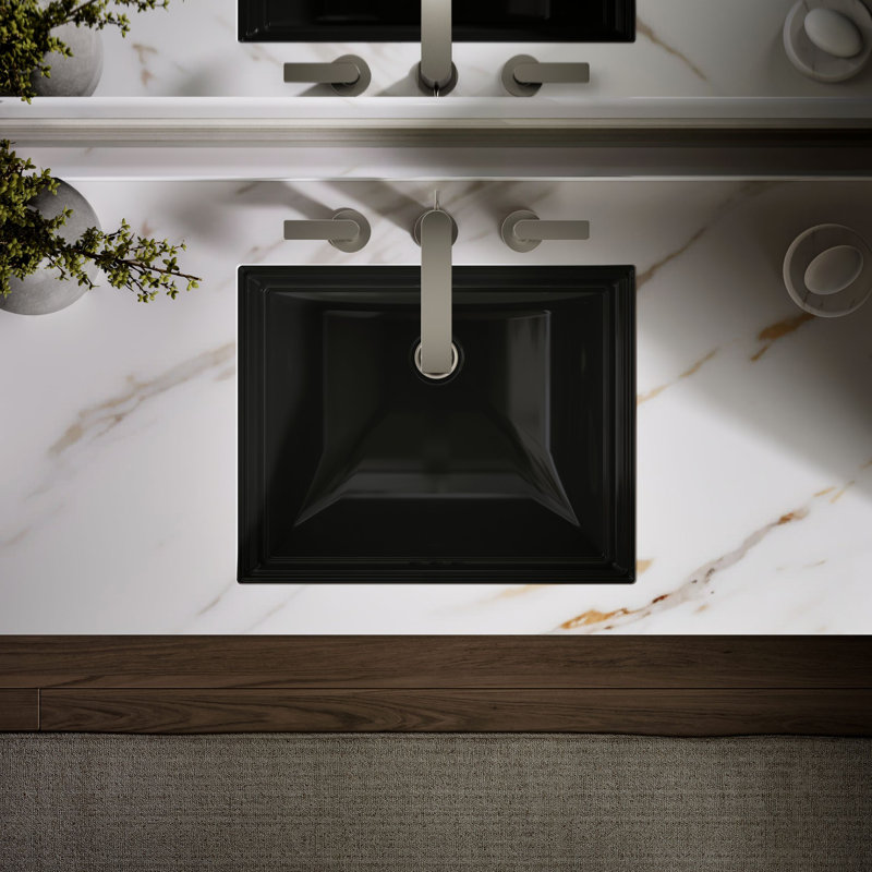 Memoirs® Vitreous China Rectangular Undermount Bathroom Sink with Overflow, Black