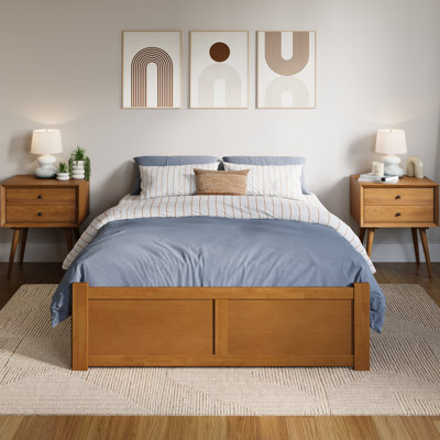 Solid Wood Platform Storage Bed