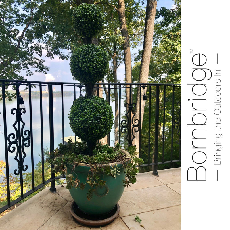 Eco-Friendly Lifelike Boxwood Topiary Twin Pack, UV Resistant