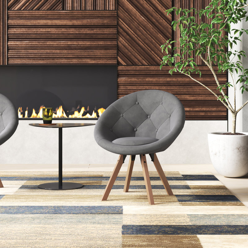Angellique Velvet Accent Chair, Gray