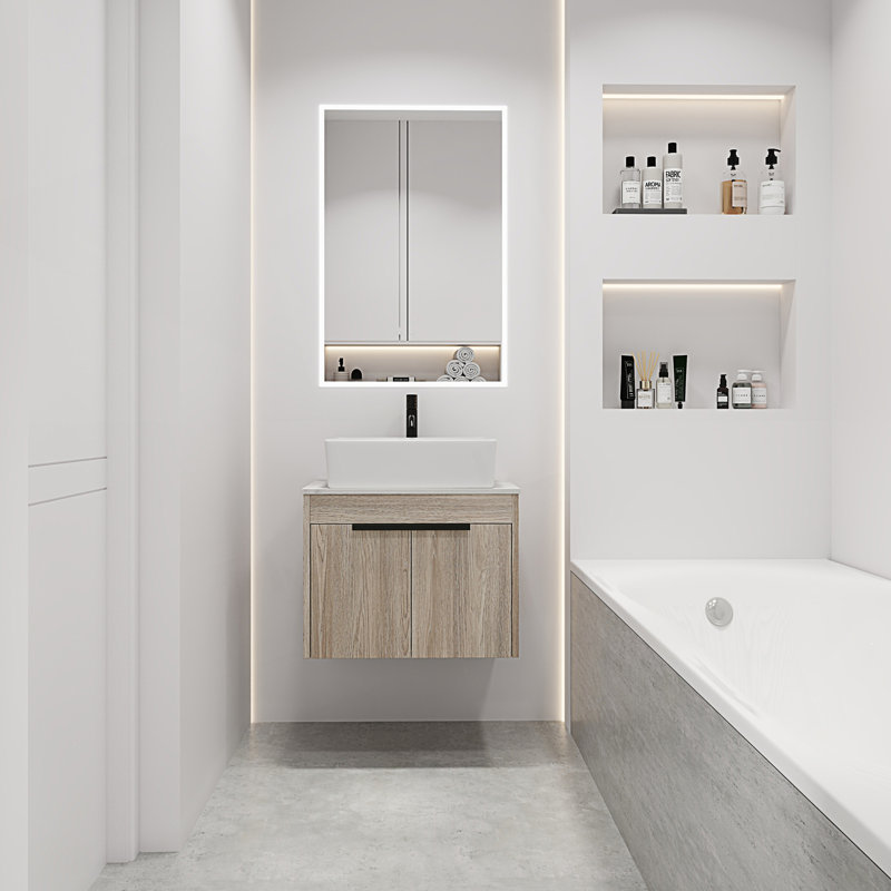 Modern Design Float Bathroom Vanity With Ceramic Basin Set