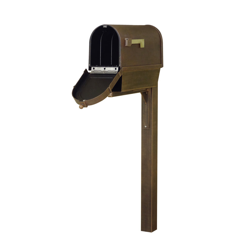 Aluminum Post Mounted Mailbox with Magnetic Closure