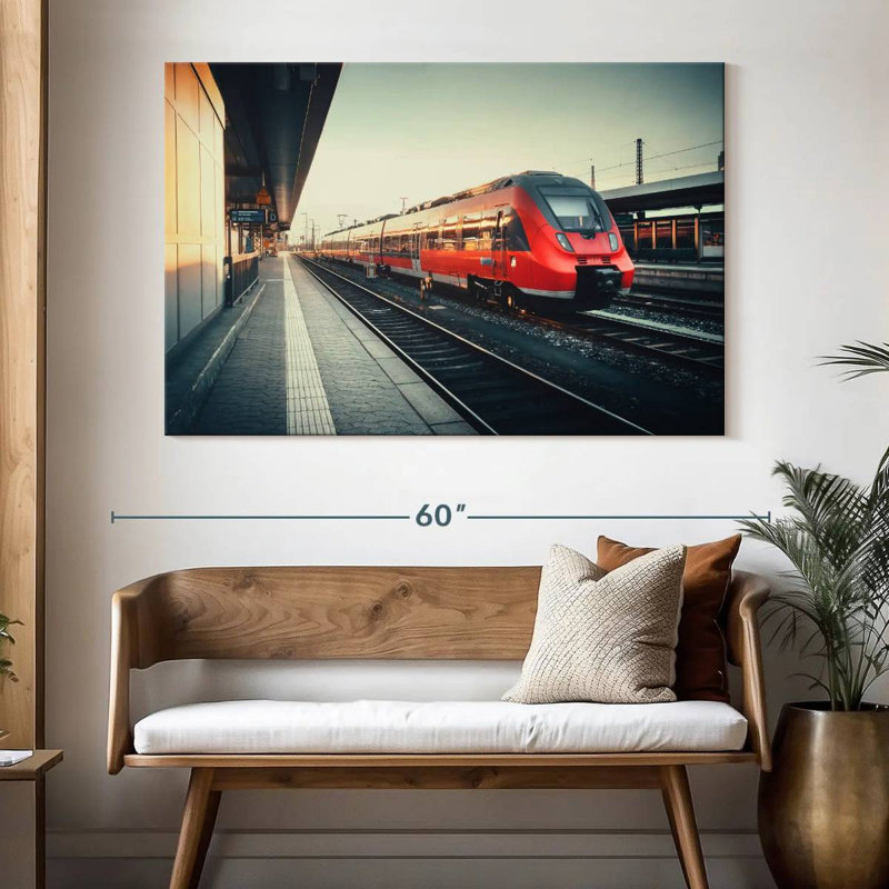 Mehar Red Train, 34" H x 51" W