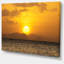 Coucher de soleil jaune et océan brun - reproduction de photo sur toile tendue-19409183