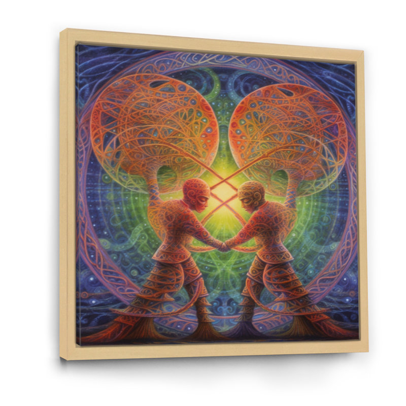 Impression sur toile romantique, H 24 po x l 24 po, Cadre flottant brun