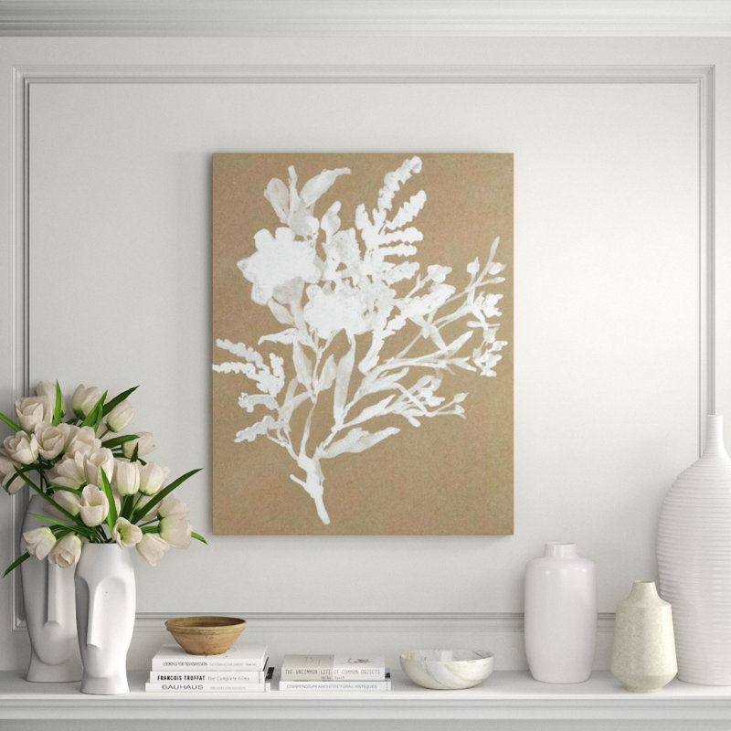«Plant Study V» par Fern Cassidy - Peinture, Gel coupé au couteau, H 38 po x l 30 po x P 1,5 po