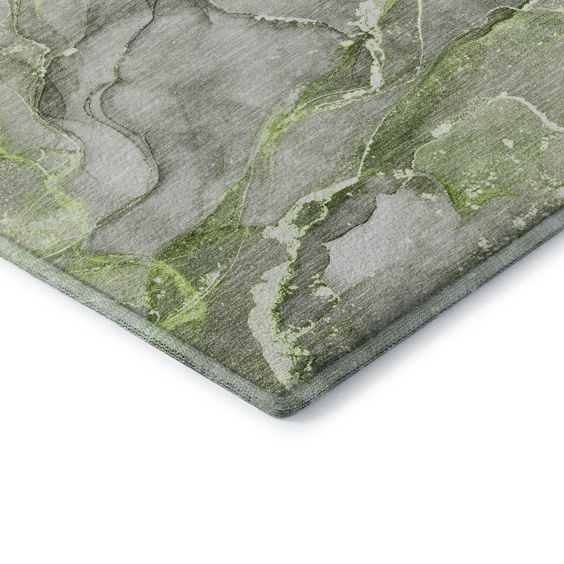 Tapis vert Cerrito AMF519 lavable à la machine de qualité supérieure, Rectangle 5 pi x 7 pi 6 po
