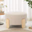 Repose-pieds rond de 24,8 po, siège supplémentaire doux et confortable avec pieds en bois naturel, convenant à la maison et au bureau