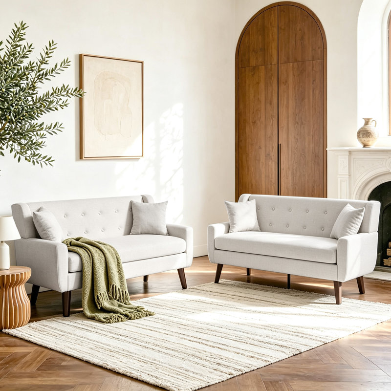 Causeuse Jaqueze, Beige Linen Blend
