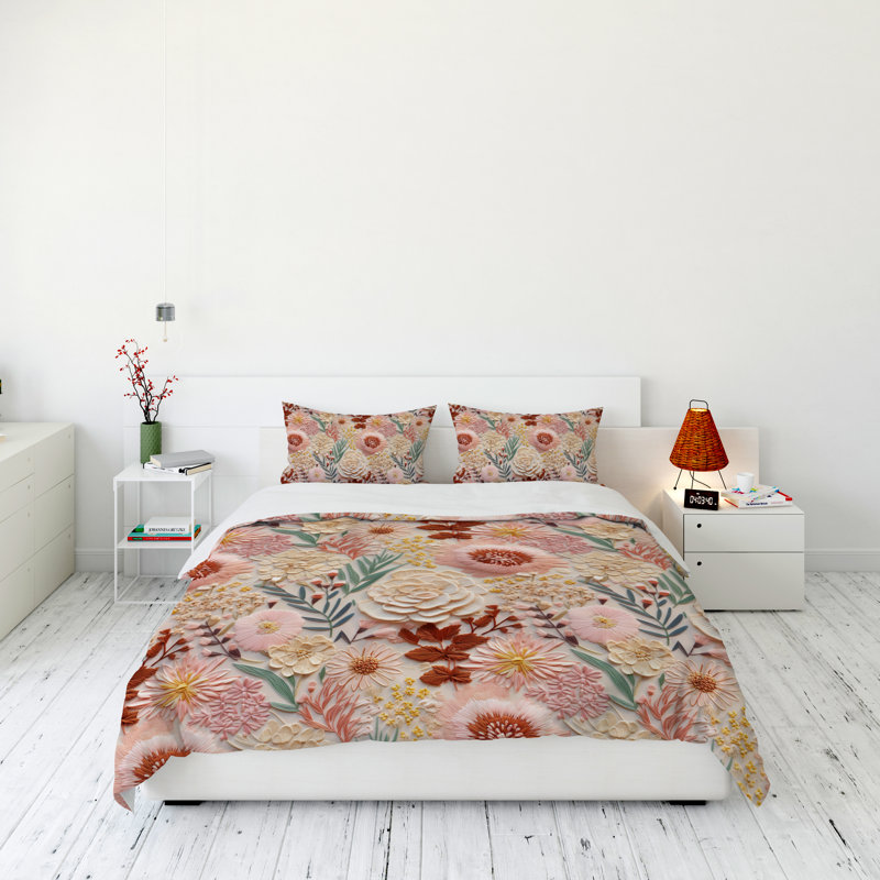 Floral Duvet Cover, Twin Duvet Cover + 1 Queen Sham