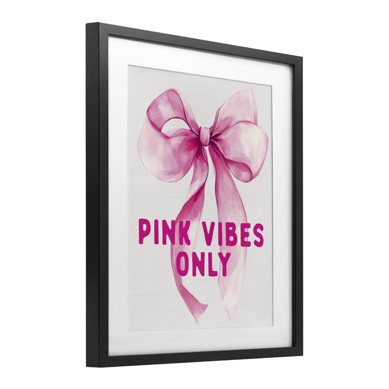 Girly Pink Vibes, impression encadrée sous verre uniquement, Cadre noir minuit, H 16 po x l 13 po