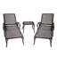 Chaise longue de patio en aluminium brun