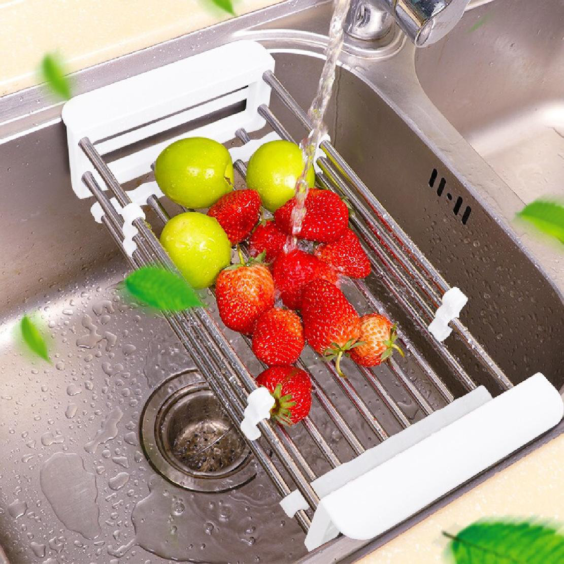 Captive Gala Stainless Steel Retractable over the Sink Dish Rack