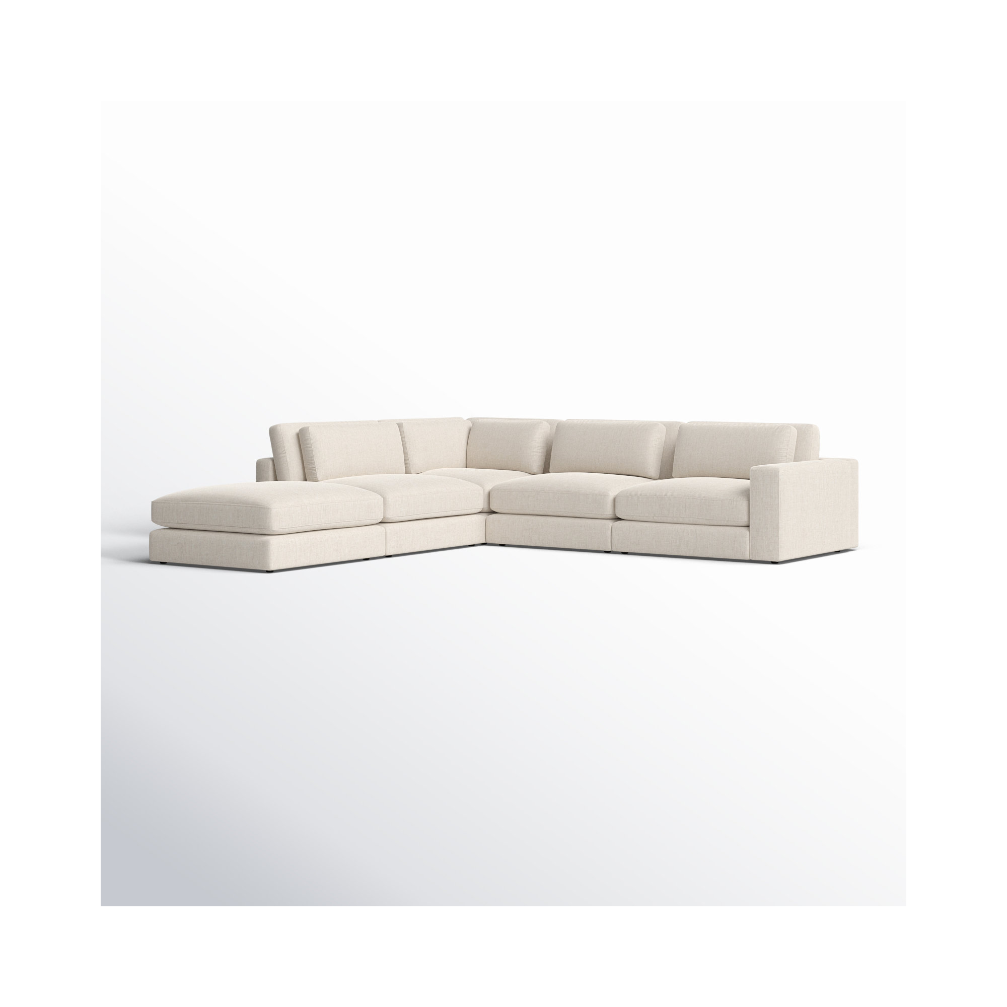 Bridgette 5 - Piece Upholstered Modular Sectional, Left Arm Facing, Essence Natural