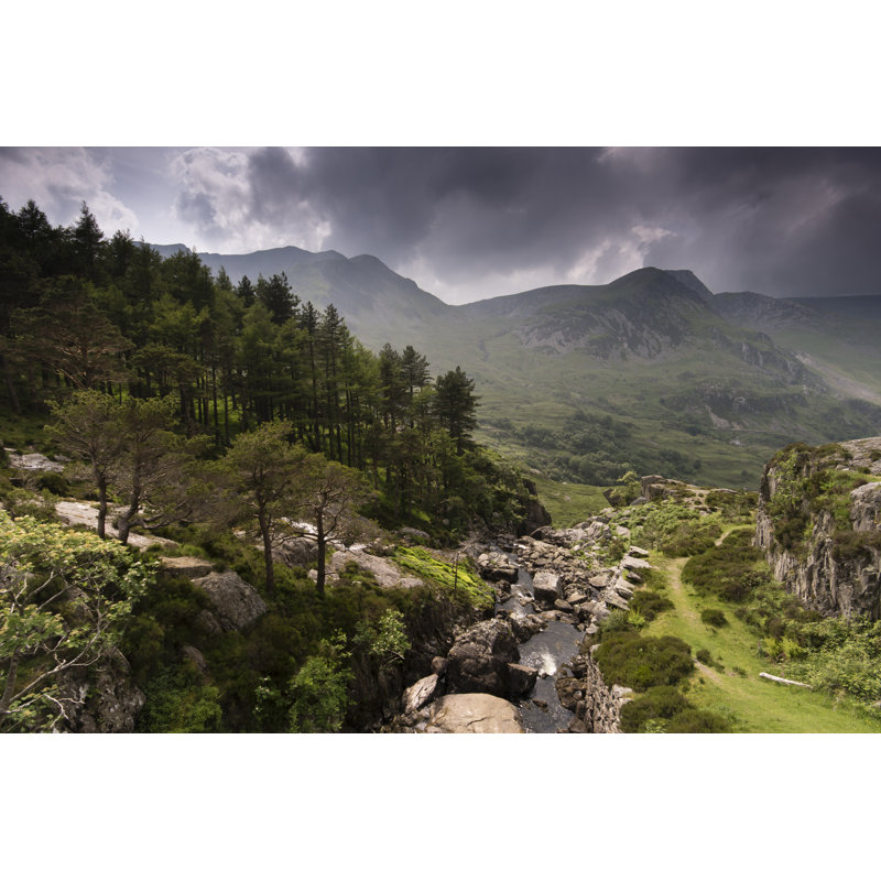 Ogwen Valley Waterfall by Moorefam - No Frame Art Prints on Canvas, 51cm H x 76cm W