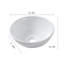 Lavabo de salle de bain vasque circulaire en céramique blanche L 16 po x l 16 po
