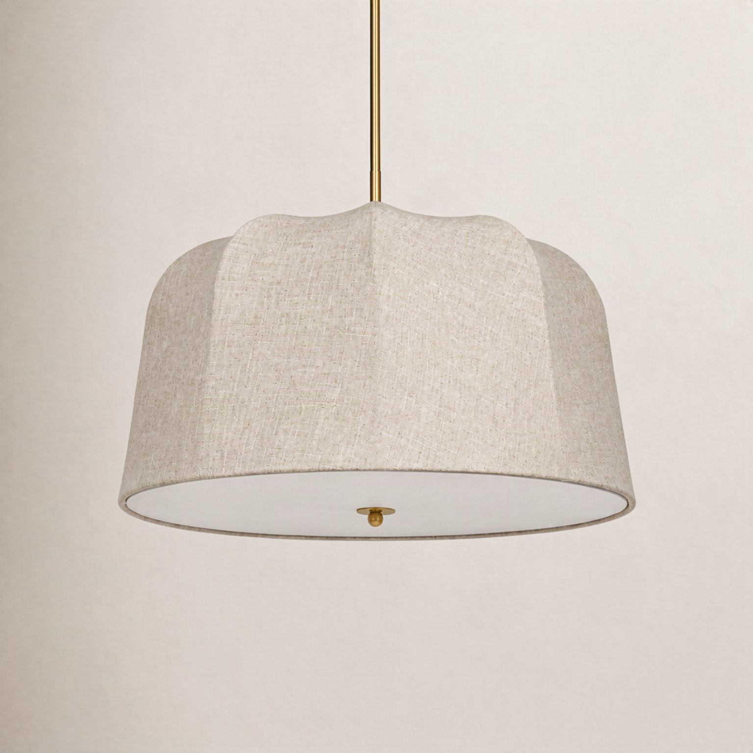 Dimmable Brass 3-Light Pendant, 59" H x 25.6" W x 25.6" D
