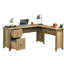 L-Shaped Desk with 1-Inch Thick Surface, Brown finish
